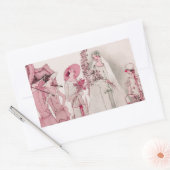 花嫁と出席者 長方形シール (封筒)