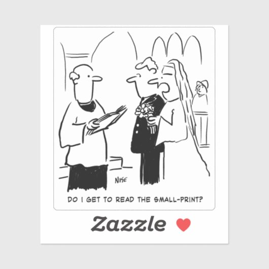 花嫁と小プリント結婚の誓いの漫画。 シール (シート)