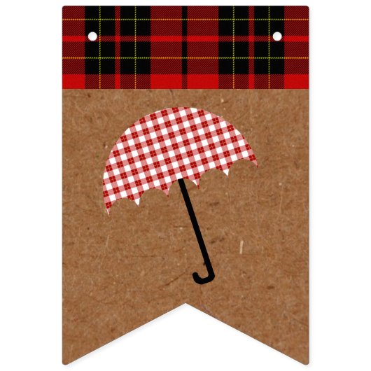 花嫁と彼女はYes秋バッファロープレイドパーティー バンティングフラッグ (第1の旗)