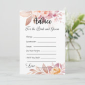 花嫁と新郎のためのアドバイスピンクボホフローラ 招待状 (スタンド正面)