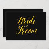 「花嫁と新郎」フェイクゴールドフォイルシック結婚のサイン (正面/裏面)