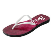 花嫁と日付斑入りルビーレッドピンク ビーチサンダル (アングル)