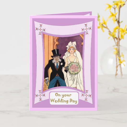 花嫁と父親 カード (黄色い花)