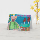 花嫁と狐のグリーティングカード カード (黄色い花)