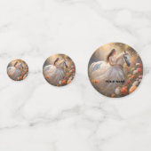 花嫁と白い雄馬が草原で立つ コンフェッティ (裏面)