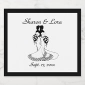 花嫁と結婚花嫁のパーソナライズされた勝ちきらめく スパークリングワインラベル (シングルラベル)