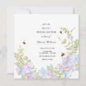 花嫁と緑のエレガントブライダルシャワー 招待状 (正面)