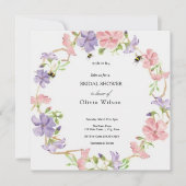 花嫁と緑のエレガントブライダルシャワー 招待状 (正面)