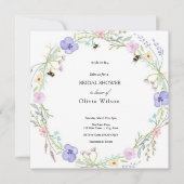 花嫁と緑のエレガントブライダルシャワー 招待状 (正面)