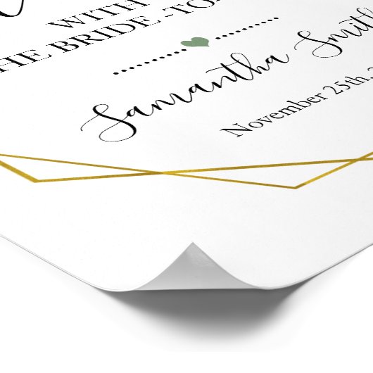 花嫁と緑の黄金の結婚式のお茶会にしよう ポスター (角)