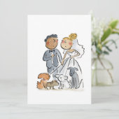 花嫁と花婿と犬 招待状 (スタンド正面)