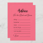 花嫁と花婿のためのアドバイススイカピンク 招待状 (正面/裏面)