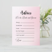 花嫁と花婿のためのアドバイスピンクグラデーション 招待状 (スタンド正面)