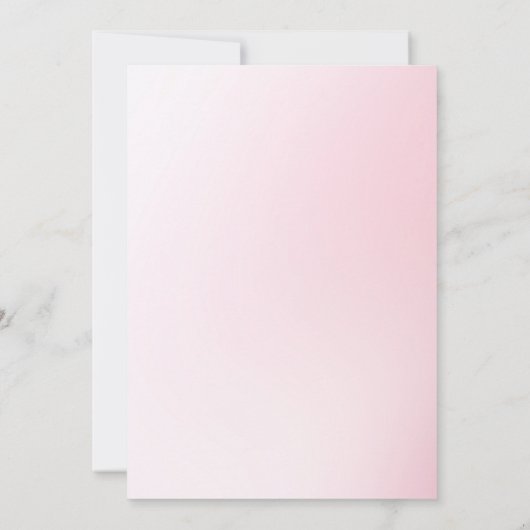 花嫁と花婿のためのアドバイスピンクグラデーション 招待状 (裏面)