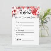 花嫁と花婿のためのアドバイスピンク/オレンジフローラ 招待状 (スタンド正面)