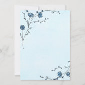 花嫁と花婿のためのアドバイス青い花 招待状 (裏面)