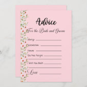 花嫁と花婿のためのアドバイス 招待状 (正面/裏面)