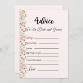 花嫁と花婿のためのアドバイス 招待状 (正面/裏面)