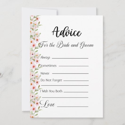 花嫁と花婿のためのアドバイス 招待状 (正面)