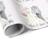 花嫁と花婿のウェディングドレス ラッピングペーパー (ロールコーナー)