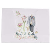 花嫁と花婿のウェディングドレス ラージペーパーバッグ (裏面)