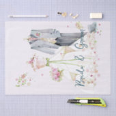 花嫁と花婿のウェディングドレス 薄葉紙 (クラフト)