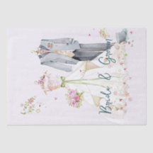 花嫁と花婿のウェディングドレス