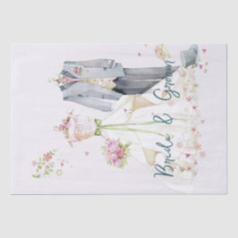 花嫁と花婿のウェディングドレス 薄葉紙