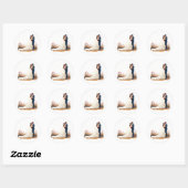 花嫁と花婿のキスステッカー ラウンドシール (シート)