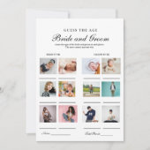 花嫁と花婿のシャワーゲームカードを推測 案内状 (正面)