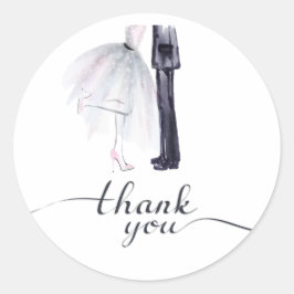 花嫁と花婿のダンス「ありがとう」ステッカー ラウンドシール