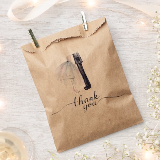 花嫁と花婿のダンス　感謝のギフトバッグ フェイバーバッグ (クリップ留めされた状態)