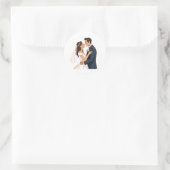 花嫁と花婿のハグ ラウンドシール (バッグ)