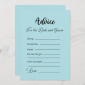 花嫁と花婿のパウダーブルーのアドバイス 招待状 (正面/裏面)