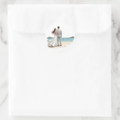 花嫁と花婿のビーチシール ラウンドシール (バッグ)