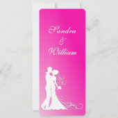 花嫁と花婿のフクシア 招待状 (裏面)