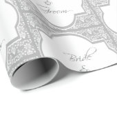 花嫁と花婿のフレーム飾り 結婚式 ウェディング ラッピングペーパー (ロールコーナー)