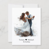 花嫁と花婿の予算 結婚式への感謝 ノートカード (正面)