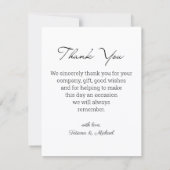 花嫁と花婿の予算 結婚式への感謝 ノートカード (裏面)