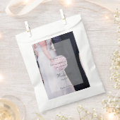 花嫁と花婿の写真を編集可能結婚な フェイバーバッグ (クリップ留めされた状態)