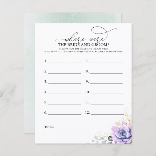 花嫁と花婿の写真ゲームはどこにあったか (正面/裏面)