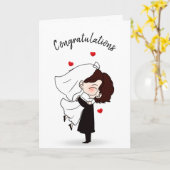 花嫁と花婿の幸せ カード (黄色い花)