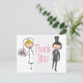 花嫁と花婿の感謝を伝えるウェディングポストカード ポストカード (スタンド正面)