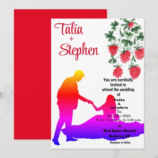 花嫁と花婿の招待状 招待状 (正面/裏面)