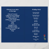 花嫁と花婿の日没の折り畳みプログラムフライヤー (裏面)