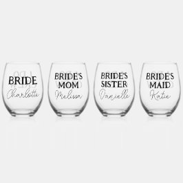 花嫁と花婿の最後の女友達パーティー 私の仲間 ステムなしワイングラス