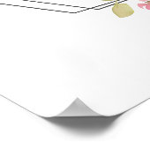 花嫁と花婿の水彩幾何学的フローラ ポスター (角)