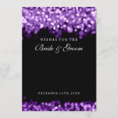 花嫁と花婿の紫色のライトの願い アドバイスカード (裏面)