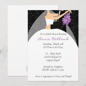 花嫁と花婿の結婚前お披露目パーティー招待状 招待状 (正面/裏面)