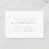 花嫁と花婿の結婚式の白いバラの情報 エンクロージャーカード (裏面)